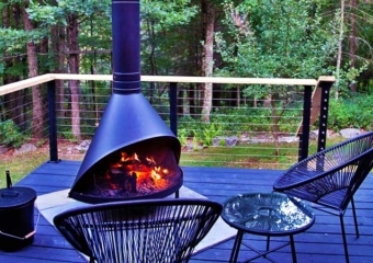 Mount Laurel Cabin Outdoor Fireplace