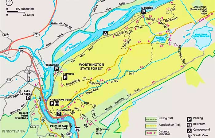 Mount Tammany Trail Map