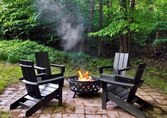 Night Fox A-Frame Fire Pit with Chairs