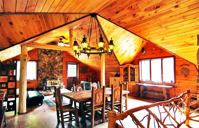 Paupack Private Lake Cabin Main Room