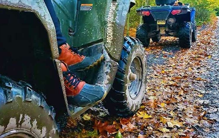 Pocono ATV Rentals 2 ATVS on the trail