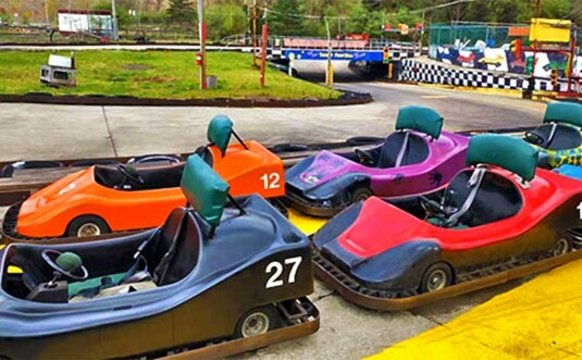 Pocono Go Karts karts on the track