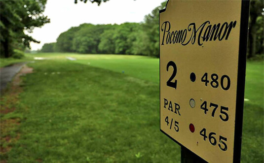 Pocono Manor Golf Course fairway sign