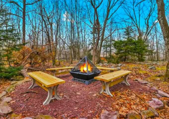 Red Rock in Lake Harmony Fire Pit