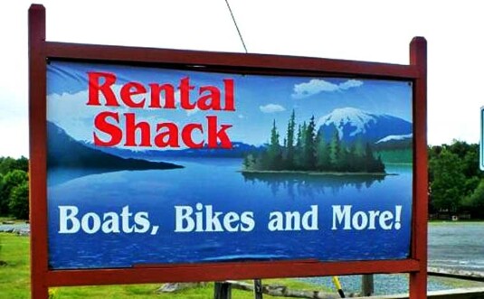Rental Shack at Arrowhead Lake Sign