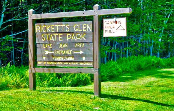 Ricketts Glen State Park Welcome Sign