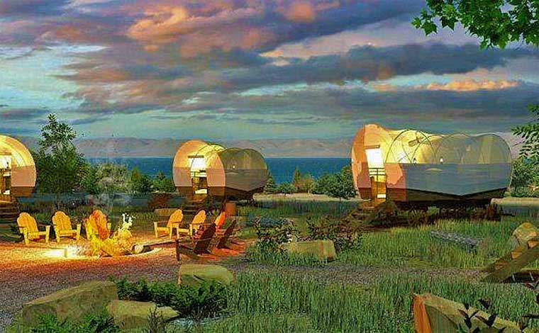 Roscoe Campsite Park Covered Wagons
