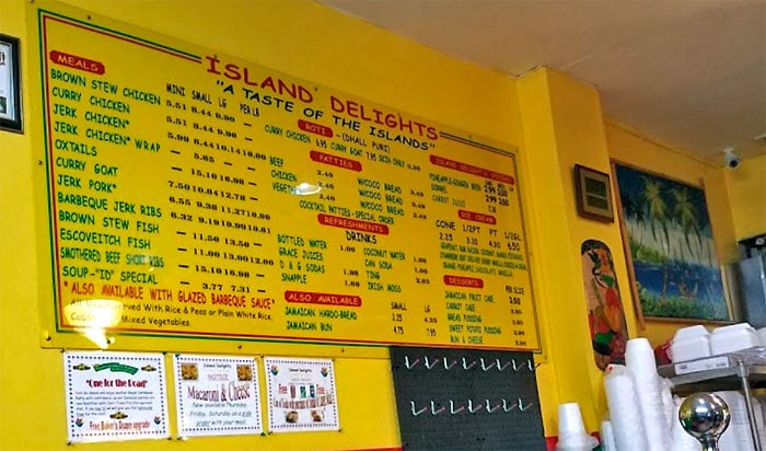 royal caribbean menu on wall 