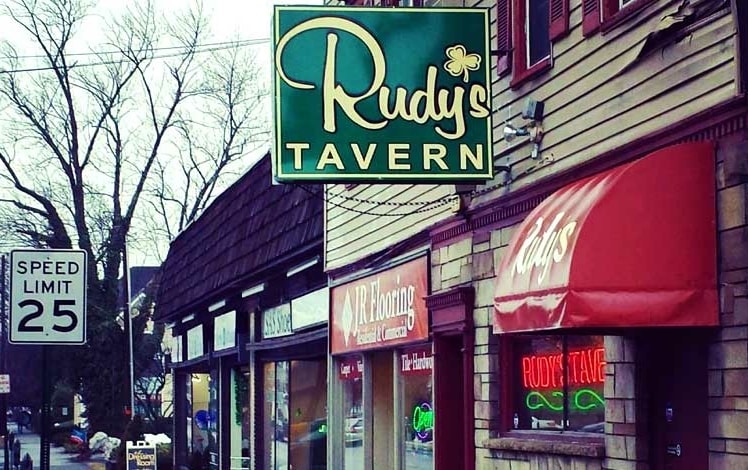 Rudy's Tavern exterior of bar on street