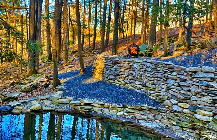 Secluded Cabin with Swim Hole Fire Pit