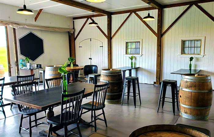 Second District Brew Farm tasting room in the barn