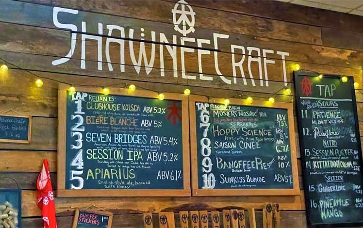 Shawnee Craft Brewery Taproom chalkboards