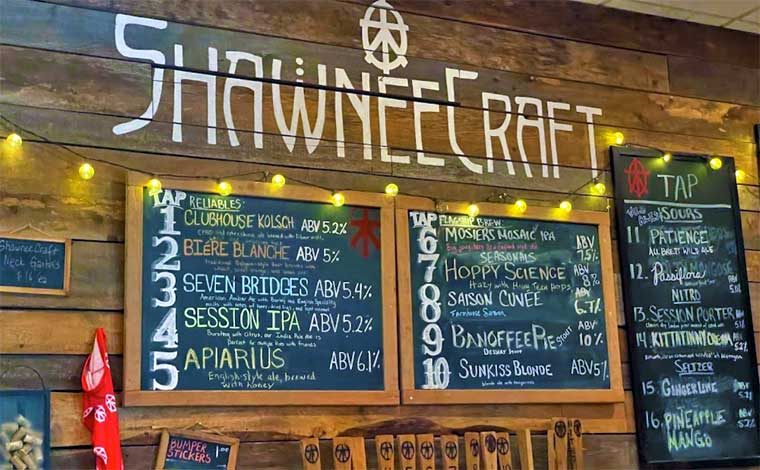 Shawnee Craft Brewery Taproom chalkboards
