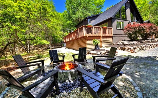 Sojourn Lodge Exterior and Fire Pit