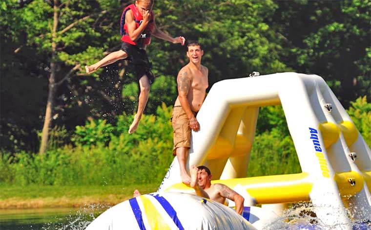 Stony Mountain Family Campground diving on the lake