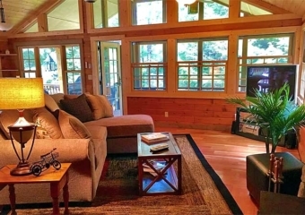 Streamside Catskill Cabin Living Room