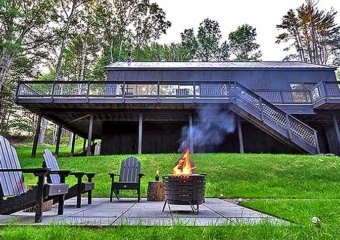 Tamarack House Exterior Back and Fire Pit