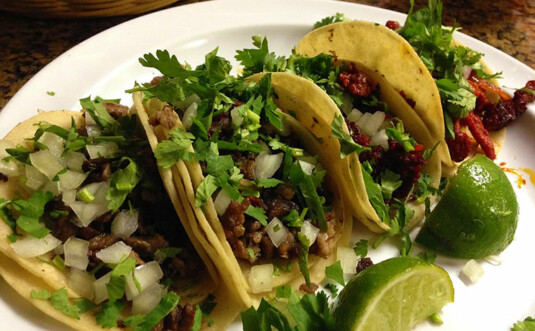 plate of beef tacos