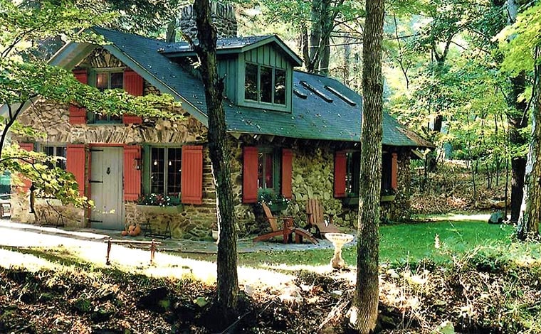 The Governor's Retreat cottage stone cottage in the woods