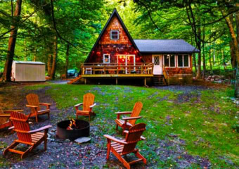 The Little A Cabin Fire Pit