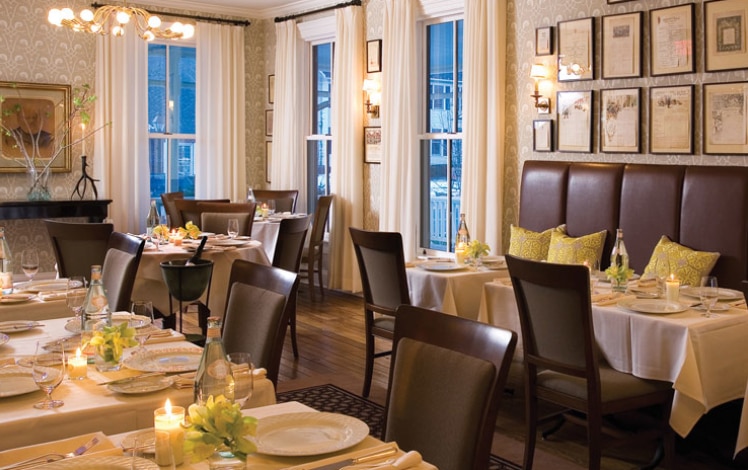 The Delmonico Room dining room and windows