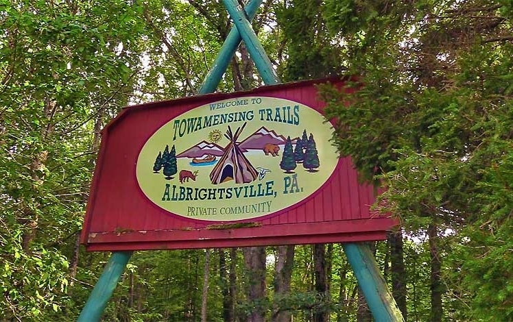 Towamensing Trails community welcome sign