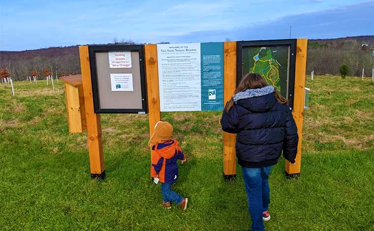 Van Scott Nature Reserve signs