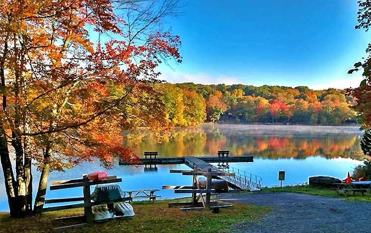 Wallenpaupack Lake Estates view of lake from shore in autumn