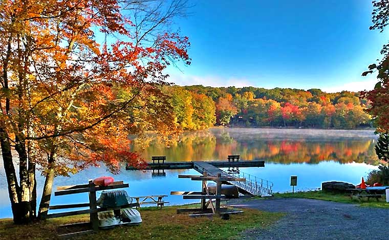 Wallenpaupack Lake Estates view of lake from shore in autumn