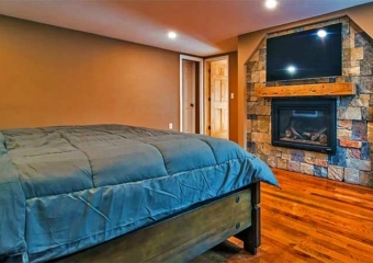 Wally's Hideout Bedroom with Fireplace and TV