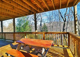 White Haven Riverfront Cabin Deck