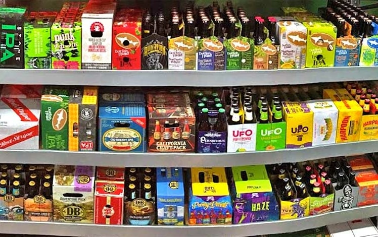 Wyoming County Beverage beer shelves