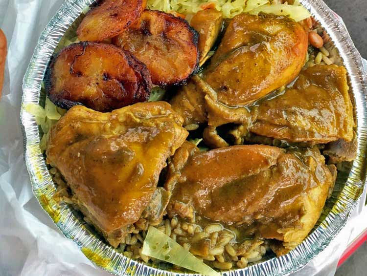 all carribbean chicken curry plate