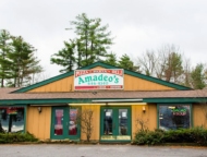 amadeos-pizza-pocono-pines-front-of-building-and-pine-trees