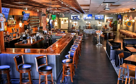 Barley Creek Tasting Room interior bar and tables