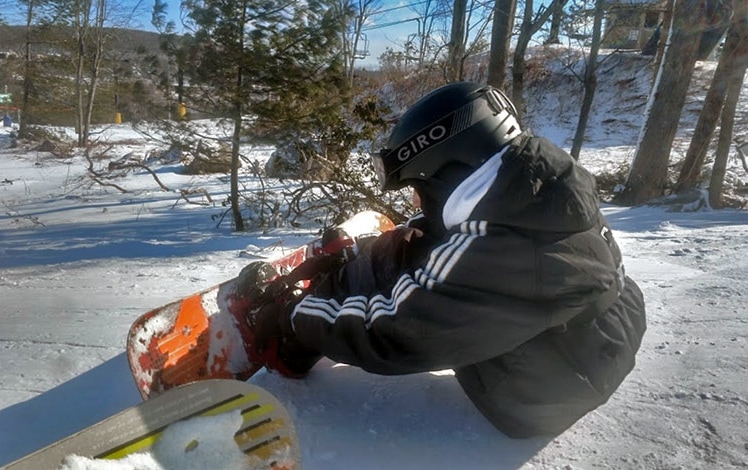 big boulder ski area kid with boogie board