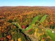 aerial view of the golf course in autumn