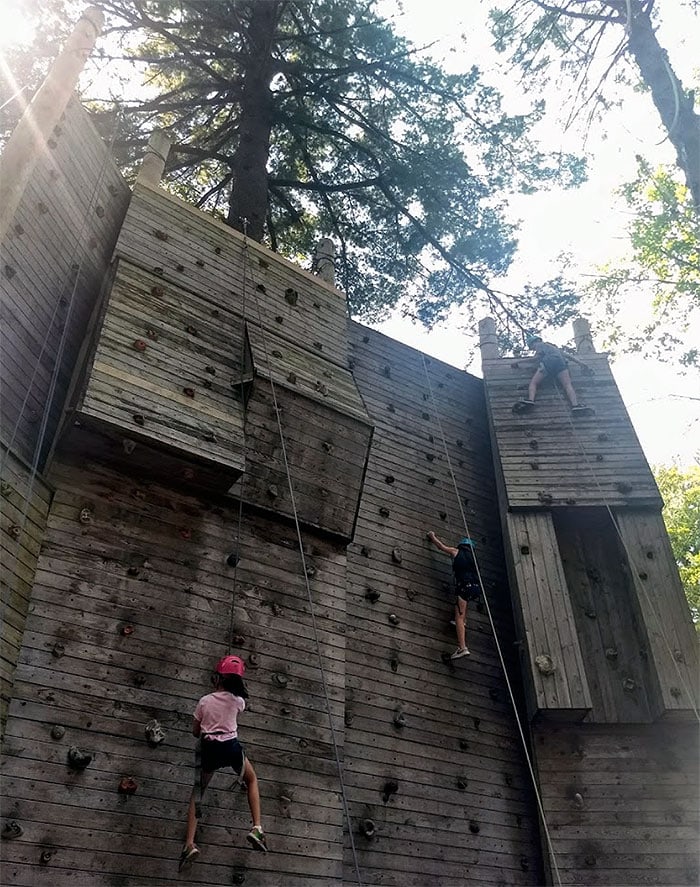 camp canadensis climbing wall