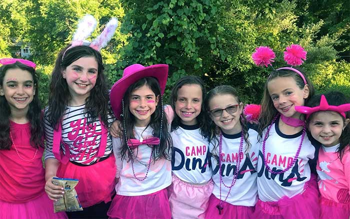 camp dina girls in pink tutus