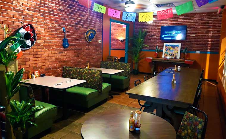 crystal's mexican restaurant interior booths and tables