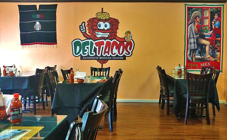 Del Tacos tables in dining room