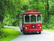 Delaware Water Gap trolley car on road