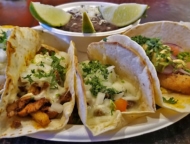 El Rincon Caribe plate of tacos