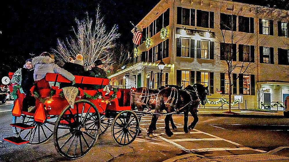Horse Drawn Sleigh Rides in Milford photo of horses and carriage