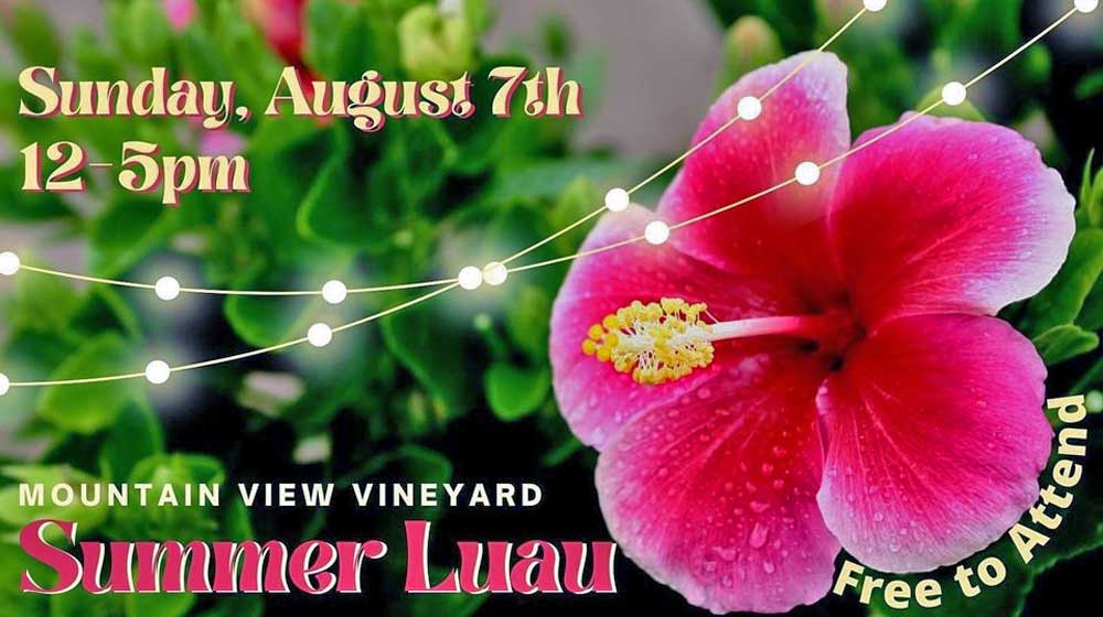 mountain view winery luau poster