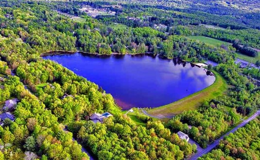 Greenwood Acres aerial view of lake