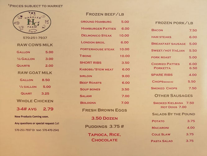 hardler farms retail price list 2019