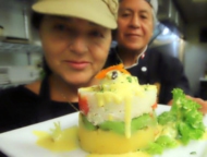 inti-peruvian-cuisine- owners and chef behind the cooking line