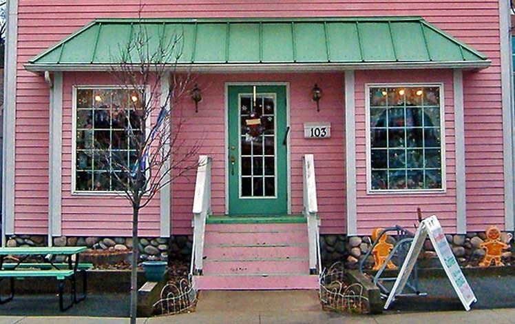 irene's kitchen exterior pink house