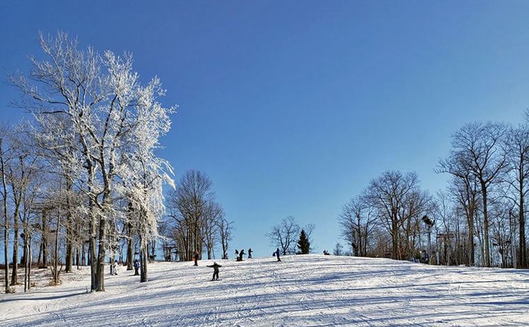 jack frost ski resort looking up slope